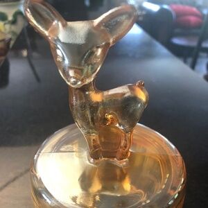 Rare 1950’s Carnival Glass Lidded Deer Dish